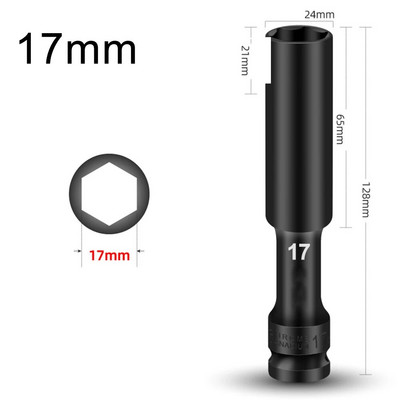 1/2-es hajtóhüvelyű ütvecsavarkulcs hatlapfejű 8-24 mm-es adapter-kulcs-átalakító mélyütő-hüvelyes fejű gumiabroncs-eltávolító eszközök