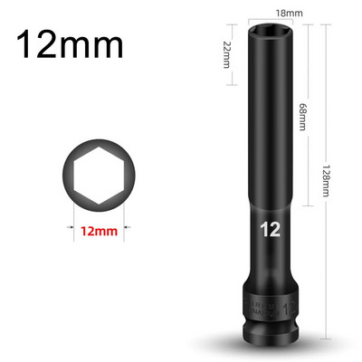 1/2-es hajtóhüvelyű ütvecsavarkulcs hatlapfejű 8-24 mm-es adapter-kulcs-átalakító mélyütő-hüvelyes fejű gumiabroncs-eltávolító eszközök