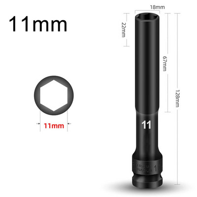 1/2-es hajtóhüvelyű ütvecsavarkulcs hatlapfejű 8-24 mm-es adapter-kulcs-átalakító mélyütő-hüvelyes fejű gumiabroncs-eltávolító eszközök