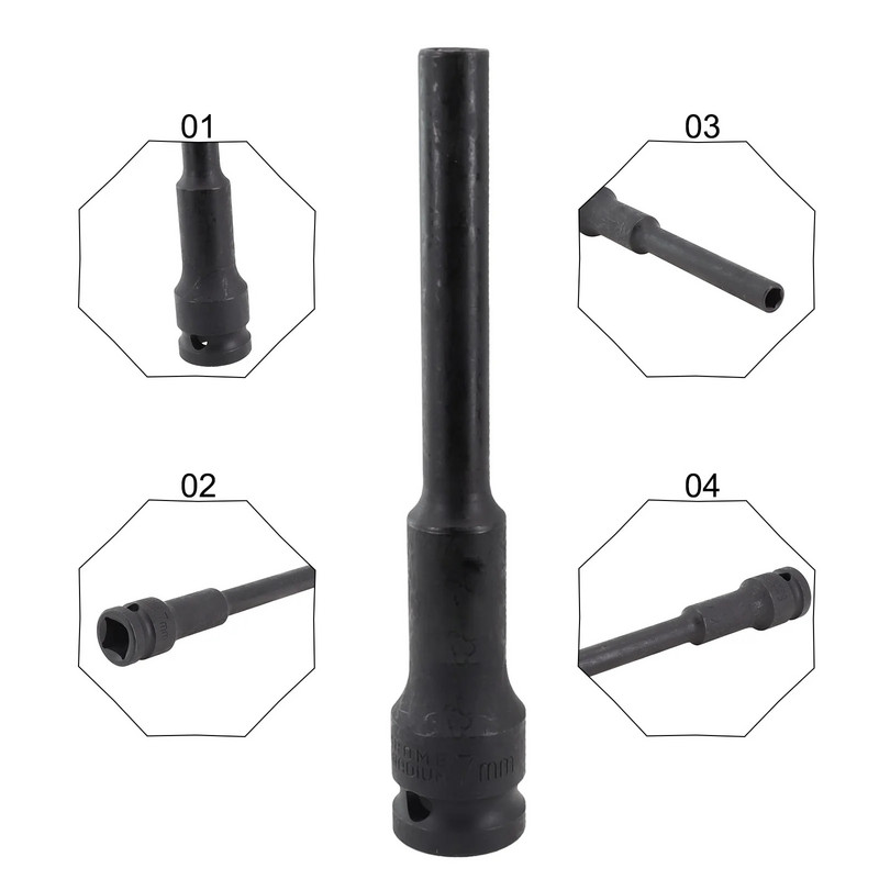 1/2-es hajtóhüvelyű ütvecsavarkulcs hatlapfejű 8-24 mm-es adapter-kulcs-átalakító mélyütő-hüvelyes fejű gumiabroncs-eltávolító eszközök