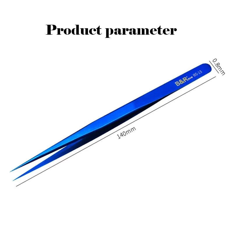 B&R BS-13 Λεπτό Αιχμηρό Τσιμπιδάκι ακριβείας από ανοξείδωτο ατσάλι Τσιμπιδάκια με ευθεία άκρη για τηλέφωνο Mainboard Επαγγελματικά εργαλεία επισκευής