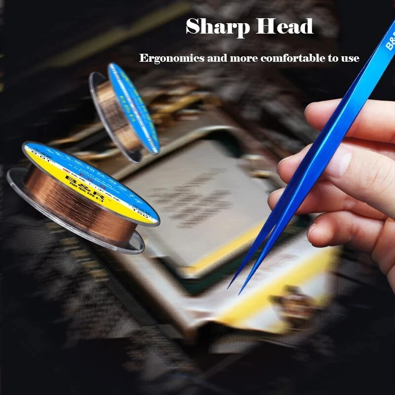 B&R BS-13 Λεπτό Αιχμηρό Τσιμπιδάκι ακριβείας από ανοξείδωτο ατσάλι Τσιμπιδάκια με ευθεία άκρη για τηλέφωνο Mainboard Επαγγελματικά εργαλεία επισκευής