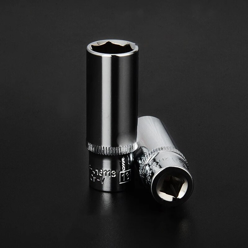 1PC 3/8 inčni duboki adapter za utičnicu, srednji šesterokutni ključevi s dugim rukavima, glave krom-vanadij čelika, adapter za ključeve s čegrtaljkom 8-24 mm