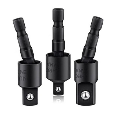 Seturi de adaptoare pentru prize de găurit electric rotativ la 360° pentru șofer cu impact cu tijă hexagonală 1/4" 3/8" 1/2"