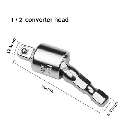 Seturi de adaptoare pentru prize de găurit electric rotativ la 360° pentru șofer cu impact cu tijă hexagonală 1/4" 3/8" 1/2"