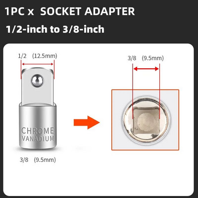 Aljzatadapter racsnis csavarkulcs adapter 1/2 nagy légy fordulat 3/8 közepes légy fordulat 1/4 kis légy CR-V króm-vanádium acél