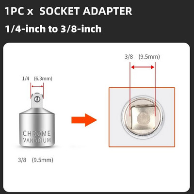 Aljzatadapter racsnis csavarkulcs adapter 1/2 nagy légy fordulat 3/8 közepes légy fordulat 1/4 kis légy CR-V króm-vanádium acél