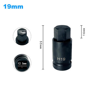 1 vnt 55 mm 1/2 colio pavaros šešiakampis antgalio lizdas Atsuktuvas Veržliarakčių rinkinys Gręžimo antgalio adapteris Rankiniai įrankiai H4 H5 H6 H8 H10 H12 H14 H17 H19