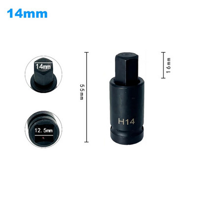 1 vnt 55 mm 1/2 colio pavaros šešiakampis antgalio lizdas Atsuktuvas Veržliarakčių rinkinys Gręžimo antgalio adapteris Rankiniai įrankiai H4 H5 H6 H8 H10 H12 H14 H17 H19