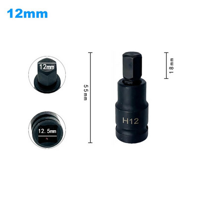 1 vnt 55 mm 1/2 colio pavaros šešiakampis antgalio lizdas Atsuktuvas Veržliarakčių rinkinys Gręžimo antgalio adapteris Rankiniai įrankiai H4 H5 H6 H8 H10 H12 H14 H17 H19