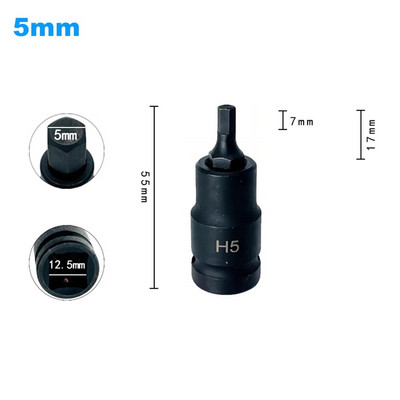 1 vnt 55 mm 1/2 colio pavaros šešiakampis antgalio lizdas Atsuktuvas Veržliarakčių rinkinys Gręžimo antgalio adapteris Rankiniai įrankiai H4 H5 H6 H8 H10 H12 H14 H17 H19