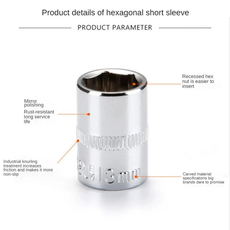 1 KOM 1/4" set dubokih nasadnih nasadnih nasadnih nasadnih nasadnica CRV ručni alati Alat za popravak dugih nasadnih nasadnih nasadnih nasadnica u 6 točaka