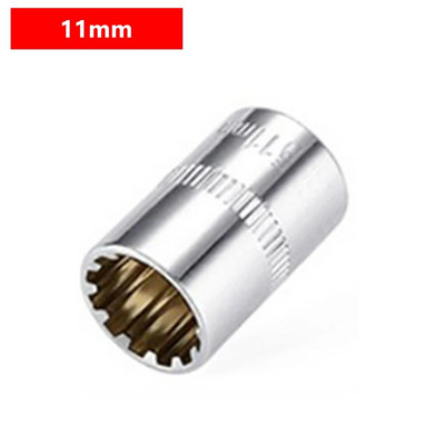 1 kom nasadni nastavak s 12 točaka, 1/4" kvadratni pogon s prorezom, ključ s čegrtaljkom, adapterski rukavac, alat za popravak automobila za skidanje matice 4-14 mm