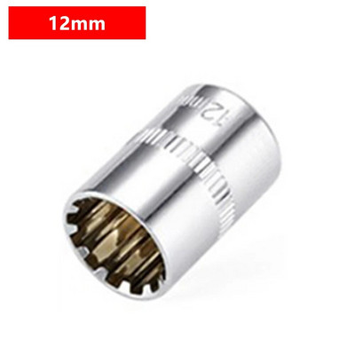 1 kom nasadni nastavak s 12 točaka, 1/4" kvadratni pogon s prorezom, ključ s čegrtaljkom, adapterski rukavac, alat za popravak automobila za skidanje matice 4-14 mm