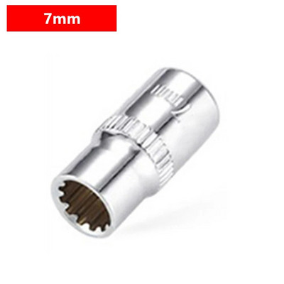 1 kom nasadni nastavak s 12 točaka, 1/4" kvadratni pogon s prorezom, ključ s čegrtaljkom, adapterski rukavac, alat za popravak automobila za skidanje matice 4-14 mm