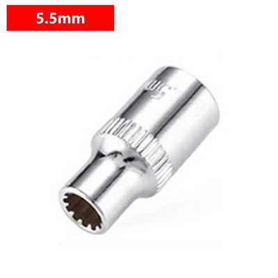 1 kom nasadni nastavak s 12 točaka, 1/4" kvadratni pogon s prorezom, ključ s čegrtaljkom, adapterski rukavac, alat za popravak automobila za skidanje matice 4-14 mm