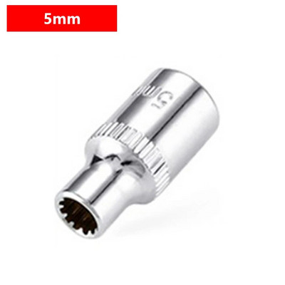 1 kom nasadni nastavak s 12 točaka, 1/4" kvadratni pogon s prorezom, ključ s čegrtaljkom, adapterski rukavac, alat za popravak automobila za skidanje matice 4-14 mm