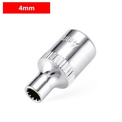 1 kom nasadni nastavak s 12 točaka, 1/4" kvadratni pogon s prorezom, ključ s čegrtaljkom, adapterski rukavac, alat za popravak automobila za skidanje matice 4-14 mm
