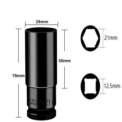 1/2 inčni set udarnih nasadnih nasadnih nastavaka 8-32 mm, šesterokutna pneumatska glava s rukavom za duge teške gume za litijske električne ključeve Ručni alati