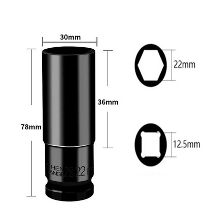 1/2 inčni set udarnih nasadnih nasadnih nastavaka 8-32 mm, šesterokutna pneumatska glava s rukavom za duge teške gume za litijske električne ključeve Ručni alati