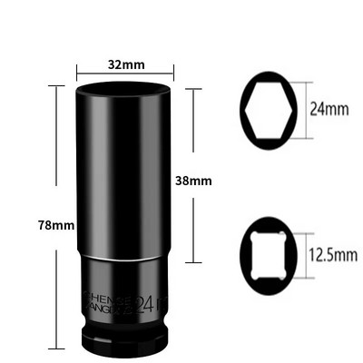 1/2 inčni set udarnih nasadnih nasadnih nastavaka 8-32 mm, šesterokutna pneumatska glava s rukavom za duge teške gume za litijske električne ključeve Ručni alati