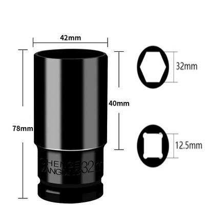 1/2 inčni set udarnih nasadnih nasadnih nastavaka 8-32 mm, šesterokutna pneumatska glava s rukavom za duge teške gume za litijske električne ključeve Ručni alati