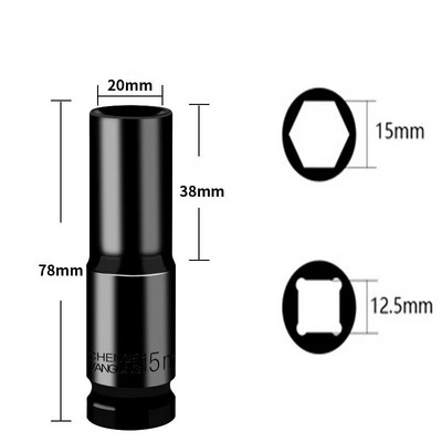 1/2 inčni set udarnih nasadnih nasadnih nastavaka 8-32 mm, šesterokutna pneumatska glava s rukavom za duge teške gume za litijske električne ključeve Ručni alati