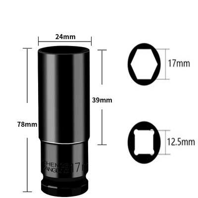 1/2 inčni set udarnih nasadnih nasadnih nastavaka 8-32 mm, šesterokutna pneumatska glava s rukavom za duge teške gume za litijske električne ključeve Ručni alati