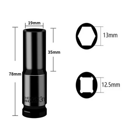 1/2 inčni set udarnih nasadnih nasadnih nastavaka 8-32 mm, šesterokutna pneumatska glava s rukavom za duge teške gume za litijske električne ključeve Ručni alati