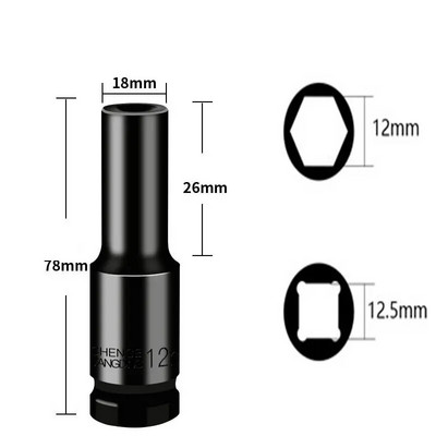 1/2 inčni set udarnih nasadnih nasadnih nastavaka 8-32 mm, šesterokutna pneumatska glava s rukavom za duge teške gume za litijske električne ključeve Ručni alati