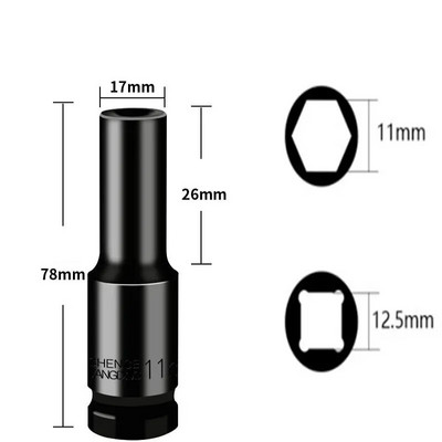 1/2 inčni set udarnih nasadnih nasadnih nastavaka 8-32 mm, šesterokutna pneumatska glava s rukavom za duge teške gume za litijske električne ključeve Ručni alati