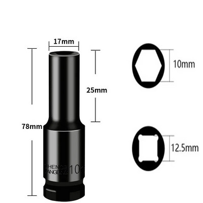 1/2 inčni set udarnih nasadnih nasadnih nastavaka 8-32 mm, šesterokutna pneumatska glava s rukavom za duge teške gume za litijske električne ključeve Ručni alati