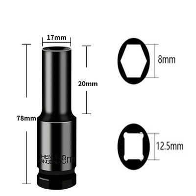 1/2 inčni set udarnih nasadnih nasadnih nastavaka 8-32 mm, šesterokutna pneumatska glava s rukavom za duge teške gume za litijske električne ključeve Ručni alati