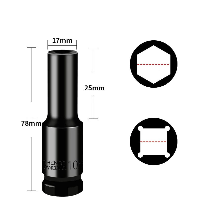 1/2 inčni set udarnih nasadnih nasadnih nastavaka 8-32 mm, šesterokutna pneumatska glava s rukavom za duge teške gume za litijske električne ključeve Ručni alati