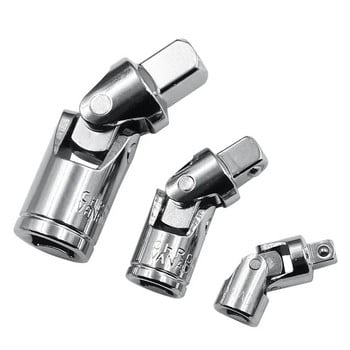 1/2 1/4 3/8 ιντσών Chrome Universal Joint Adapter Converter Υποδοχή μονάδας δίσκου Προσαρμογέας κλειδιού με κλειδί-μανίκι Joint Converter Εργαλείο χειρός