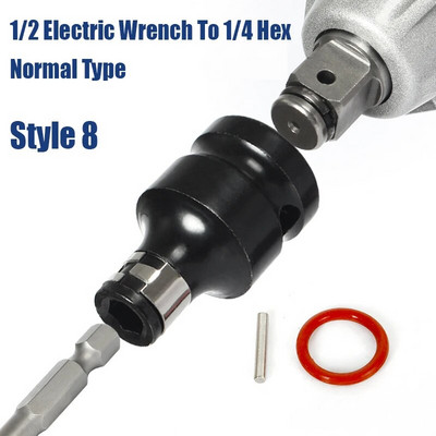 1/4 3/8 1/2 Čegrtaljka Adapter utičnice s četvrtastim pogonom Držač šesterokutnih bitova Električni ključ s čegrtaljkom Adapter Udarna utičnica Pretvarač Ručni alat