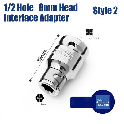 1/4 3/8 1/2 Čegrtaljka Adapter utičnice s četvrtastim pogonom Držač šesterokutnih bitova Električni ključ s čegrtaljkom Adapter Udarna utičnica Pretvarač Ručni alat