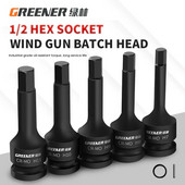 H4-H19 Kiterjesztett belső hatlapfejű csavarkulcs hatszögletű fogantyú csavar pneumatikus csavarhúzó Hardver Racsnis betétszerszámkészlet