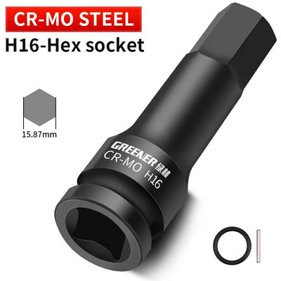 H4-H19 Kiterjesztett belső hatlapfejű csavarkulcs hatszögletű fogantyú csavar pneumatikus csavarhúzó Hardver Racsnis betétszerszámkészlet