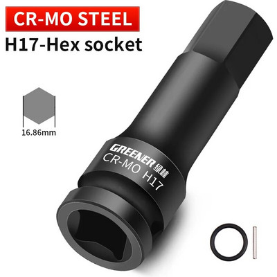 H4-H19 Kiterjesztett belső hatlapfejű csavarkulcs hatszögletű fogantyú csavar pneumatikus csavarhúzó Hardver Racsnis betétszerszámkészlet