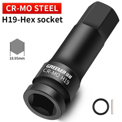 H4-H19 Kiterjesztett belső hatlapfejű csavarkulcs hatszögletű fogantyú csavar pneumatikus csavarhúzó Hardver Racsnis betétszerszámkészlet