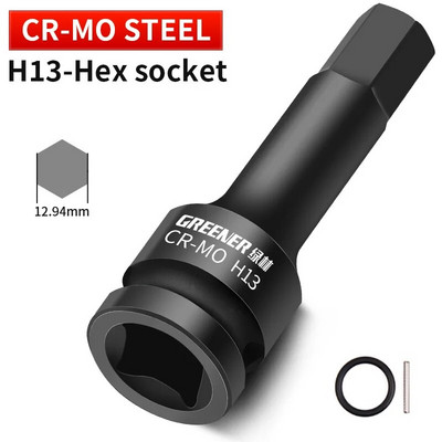 H4-H19 Kiterjesztett belső hatlapfejű csavarkulcs hatszögletű fogantyú csavar pneumatikus csavarhúzó Hardver Racsnis betétszerszámkészlet