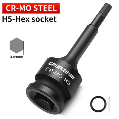 H4-H19 Kiterjesztett belső hatlapfejű csavarkulcs hatszögletű fogantyú csavar pneumatikus csavarhúzó Hardver Racsnis betétszerszámkészlet