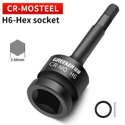 H4-H19 Kiterjesztett belső hatlapfejű csavarkulcs hatszögletű fogantyú csavar pneumatikus csavarhúzó Hardver Racsnis betétszerszámkészlet