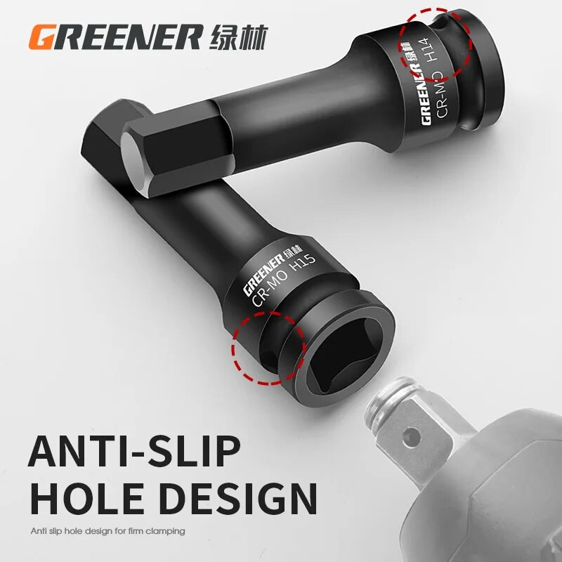 H4-H19 Kiterjesztett belső hatlapfejű csavarkulcs hatszögletű fogantyú csavar pneumatikus csavarhúzó Hardver Racsnis betétszerszámkészlet