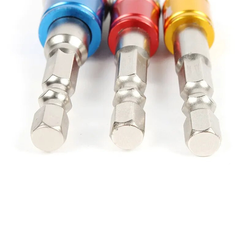 3 komada adaptera nasadne bušilice za udarnu vijaču sa šesterokutnim prihvatom na četvrtastu nasadnu bušilicu, komplet produžnih šipki