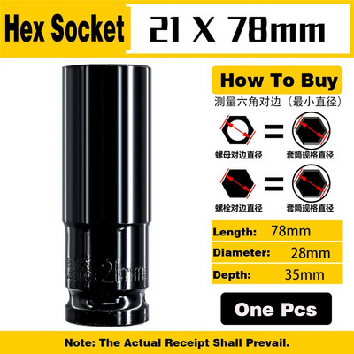 1 db 1/2 ütős aljzat készlet 8-32 mm mély, hosszú fejű hatlapfejű mechanikai műhelyszerszámok nyomatékkulcshoz pneumatikus villáskulcs készlet