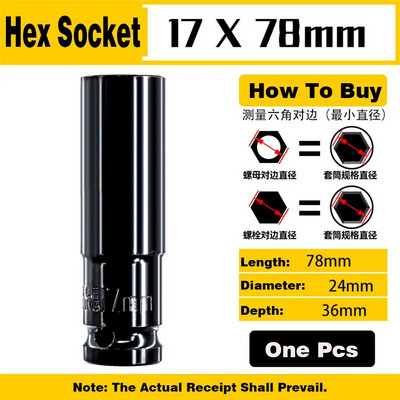 1 db 1/2 ütős aljzat készlet 8-32 mm mély, hosszú fejű hatlapfejű mechanikai műhelyszerszámok nyomatékkulcshoz pneumatikus villáskulcs készlet