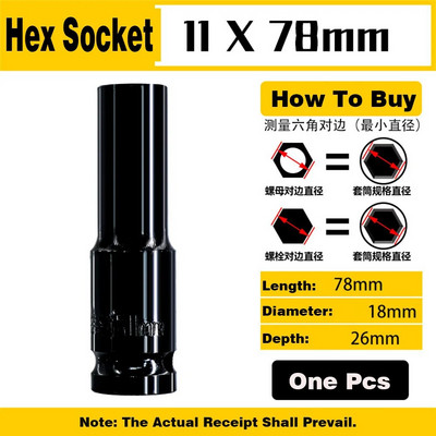 1 db 1/2 ütős aljzat készlet 8-32 mm mély, hosszú fejű hatlapfejű mechanikai műhelyszerszámok nyomatékkulcshoz pneumatikus villáskulcs készlet