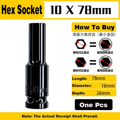 1 db 1/2 ütős aljzat készlet 8-32 mm mély, hosszú fejű hatlapfejű mechanikai műhelyszerszámok nyomatékkulcshoz pneumatikus villáskulcs készlet